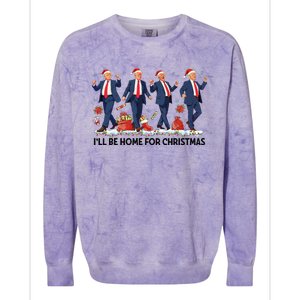 Ill Be Home For Christmas Santa Trumpdancing Xmas Holiday Colorblast Crewneck Sweatshirt