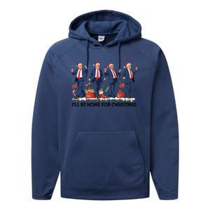 Ill Be Home For Christmas Santa Trumpdancing Xmas Holiday Performance Fleece Hoodie