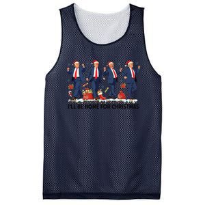 Ill Be Home For Christmas Santa Trumpdancing Xmas Holiday Mesh Reversible Basketball Jersey Tank