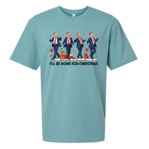 Ill Be Home For Christmas Santa Trumpdancing Xmas Holiday Sueded Cloud Jersey T-Shirt