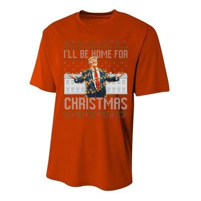 ILl Be Home For Christmas Ugly Sweaters Santa Trump Xmas Performance Sprint T-Shirt