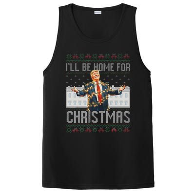 ILl Be Home For Christmas Ugly Sweaters Santa Trump Xmas PosiCharge Competitor Tank