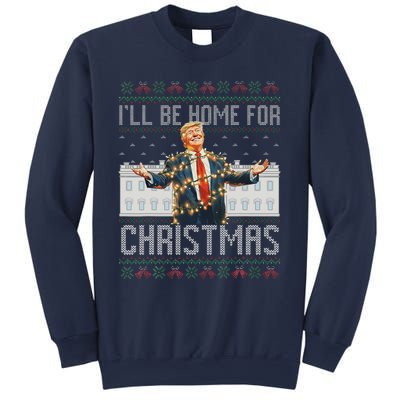 ILl Be Home For Christmas Ugly Sweaters Santa Trump Xmas Sweatshirt