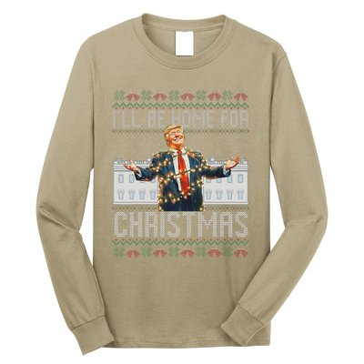 ILl Be Home For Christmas Ugly Sweaters Santa Trump Xmas Long Sleeve Shirt