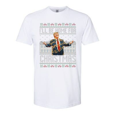 ILl Be Home For Christmas Ugly Sweaters Santa Trump Xmas Softstyle CVC T-Shirt