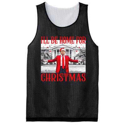 ILl Be Home For Christmas Santa Funny Trump Xmas Pajamas Mesh Reversible Basketball Jersey Tank