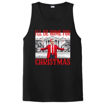 ILl Be Home For Christmas Santa Funny Trump Xmas Pajamas PosiCharge Competitor Tank