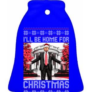 ILl Be Home For Christmas Santa Funny Trump Xmas Pajamas Ceramic Bell Ornament