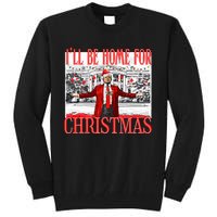 ILl Be Home For Christmas Funny Santa Trump Holiday Pajamas Tall Sweatshirt