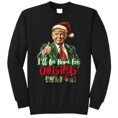 ILl Be Home For Christmas Santa Trump Xmas Pajamas Funny Sweatshirt