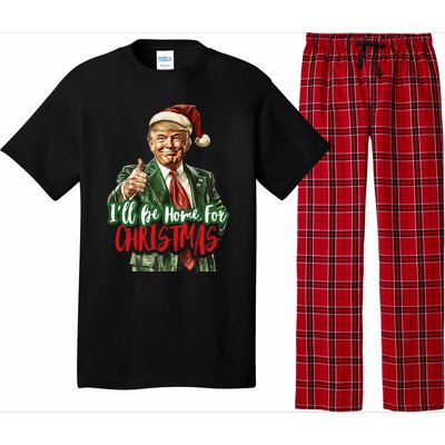 ILl Be Home For Christmas Santa Trump Xmas Pajamas Funny Pajama Set