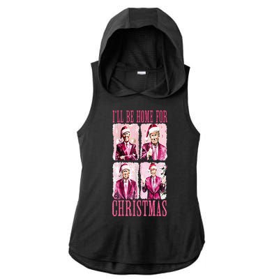 ILl Be Home For Christmas Santa Funny Xmas Trump Pajamas Ladies PosiCharge Tri-Blend Wicking Draft Hoodie Tank