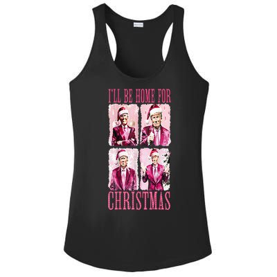 ILl Be Home For Christmas Santa Funny Xmas Trump Pajamas Ladies PosiCharge Competitor Racerback Tank