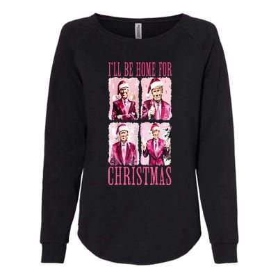 ILl Be Home For Christmas Santa Funny Xmas Trump Pajamas Womens California Wash Sweatshirt