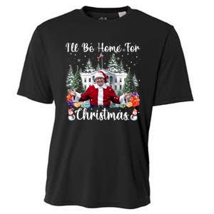 ILl Be Home For Christmas Funny Santa Claus Trump 2024 Long Sleeve Cooling Performance Crew T-Shirt