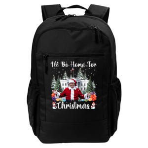 ILl Be Home For Christmas Funny Santa Claus Trump 2024 Long Sleeve Daily Commute Backpack