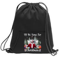 ILl Be Home For Christmas Funny Santa Claus Trump 2024 Long Sleeve Sweatshirt Cinch Pack Bag