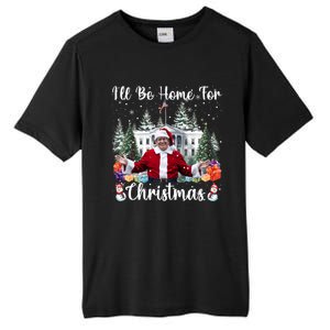 ILl Be Home For Christmas Funny Santa Claus Trump 2024 Long Sleeve Tall Fusion ChromaSoft Performance T-Shirt