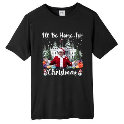 ILl Be Home For Christmas Funny Santa Claus Trump 2024 Long Sleeve Tall Fusion ChromaSoft Performance T-Shirt