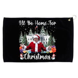 ILl Be Home For Christmas Funny Santa Claus Trump 2024 Long Sleeve Grommeted Golf Towel