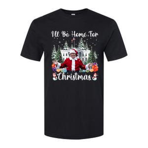 ILl Be Home For Christmas Funny Santa Claus Trump 2024 Long Sleeve Softstyle CVC T-Shirt