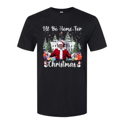 ILl Be Home For Christmas Funny Santa Claus Trump 2024 Long Sleeve Softstyle CVC T-Shirt