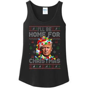 ILl Be Home For Christmas Funny Santa Trump Pajamas Ugly Ladies Essential Tank