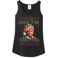 ILl Be Home For Christmas Funny Santa Trump Pajamas Ugly Ladies Essential Tank