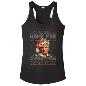 ILl Be Home For Christmas Funny Santa Trump Pajamas Ugly Ladies PosiCharge Competitor Racerback Tank