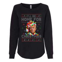 ILl Be Home For Christmas Funny Santa Trump Pajamas Ugly Womens California Wash Sweatshirt