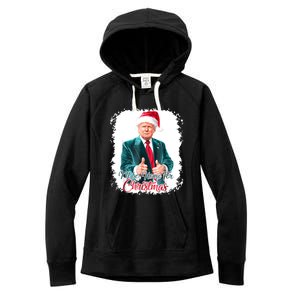 ILl Be Home For Christmas Santa Funny Trump Xmas Pajamas Gift Women's Fleece Hoodie