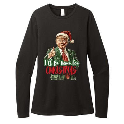 Ill Be Home For Christmas Santa Trump Xmas Pajamas Funny Womens CVC Long Sleeve Shirt