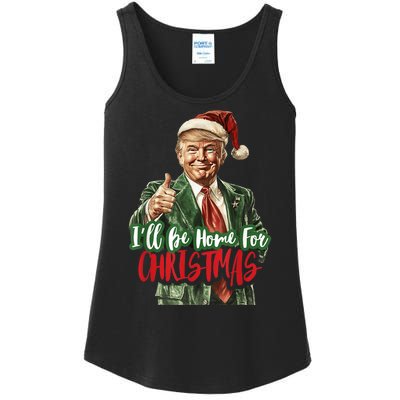 Ill Be Home For Christmas Santa Trump Xmas Pajamas Funny Ladies Essential Tank