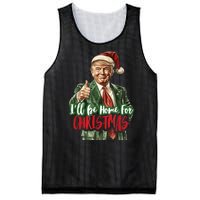 Ill Be Home For Christmas Santa Trump Xmas Pajamas Funny Mesh Reversible Basketball Jersey Tank