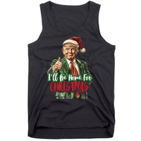 Ill Be Home For Christmas Santa Trump Xmas Pajamas Funny Tank Top