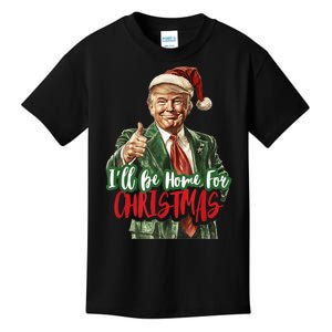 Ill Be Home For Christmas Santa Trump Xmas Pajamas Funny Kids T-Shirt