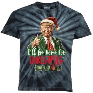 Ill Be Home For Christmas Santa Trump Xmas Pajamas Funny Kids Tie-Dye T-Shirt