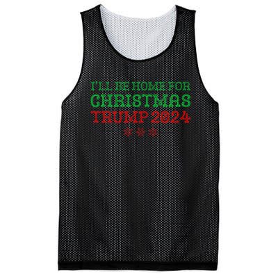 ILl Be Home For Christmas Trump 2024 Funny Trump President Mesh Reversible Basketball Jersey Tank