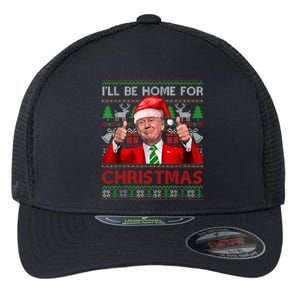 ILl Be Home For Christmas Santa Trump Xmas Pajamas Funny Flexfit Unipanel Trucker Cap