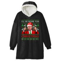 ILl Be Home For Christmas Santa Trump Xmas Pajamas Funny Hooded Wearable Blanket