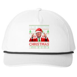 ILl Be Home For Christmas Santa Trump Xmas Pajamas Funny Snapback Five-Panel Rope Hat