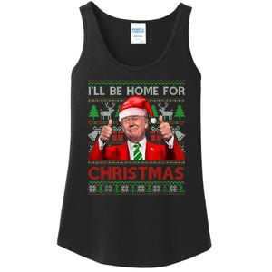 ILl Be Home For Christmas Santa Trump Xmas Pajamas Funny Ladies Essential Tank