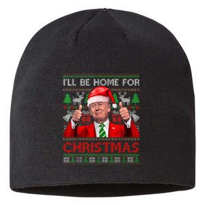 ILl Be Home For Christmas Santa Trump Xmas Pajamas Funny Sustainable Beanie