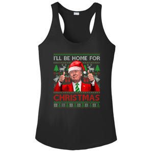 ILl Be Home For Christmas Santa Trump Xmas Pajamas Funny Ladies PosiCharge Competitor Racerback Tank