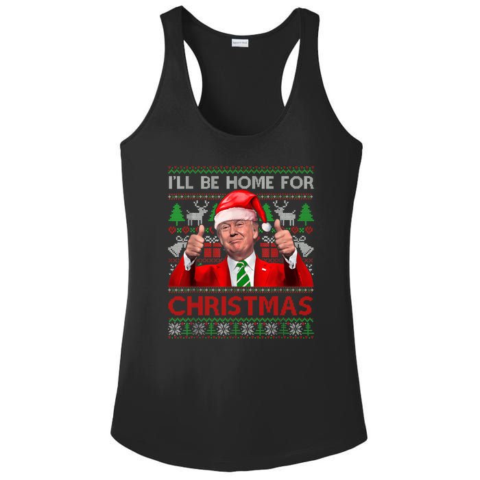 ILl Be Home For Christmas Santa Trump Xmas Pajamas Funny Ladies PosiCharge Competitor Racerback Tank