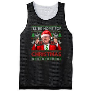 ILl Be Home For Christmas Santa Trump Xmas Pajamas Funny Mesh Reversible Basketball Jersey Tank