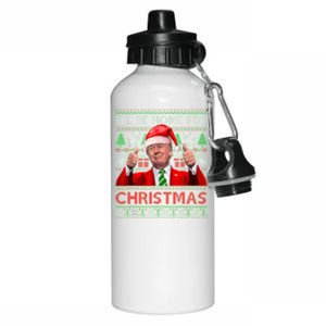 ILl Be Home For Christmas Santa Trump Xmas Pajamas Funny Aluminum Water Bottle