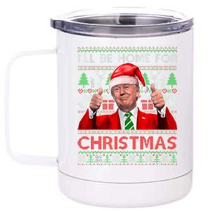 ILl Be Home For Christmas Santa Trump Xmas Pajamas Funny 12 oz Stainless Steel Tumbler Cup