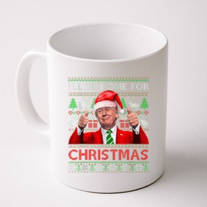 ILl Be Home For Christmas Santa Trump Xmas Pajamas Funny Coffee Mug