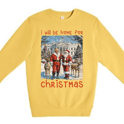 ILl Be Home For Christmas 2024 Funny Santa Xmas Pajamas Premium Crewneck Sweatshirt